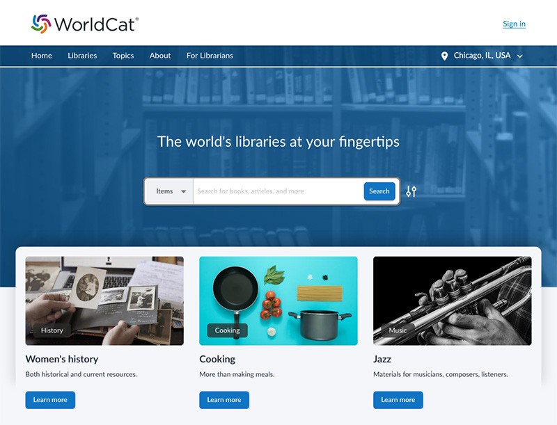 Illustration: Preview of redesigned WorldCat.org
