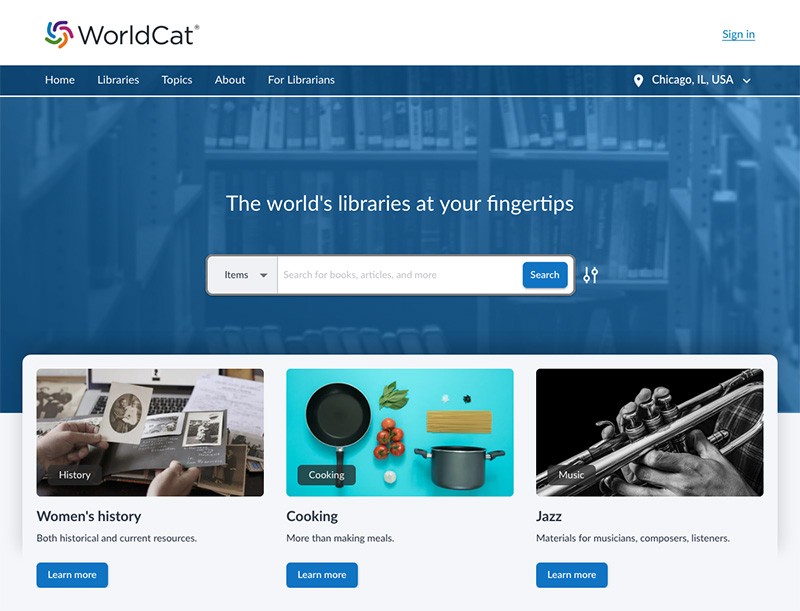 Illustration: Preview of redesigned WorldCat.org Illustration: Preview of redesigned WorldCat.org