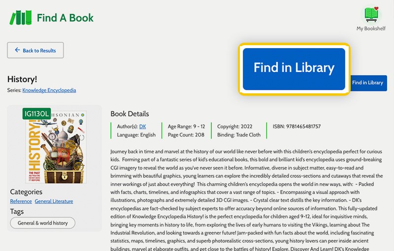 Illustration: Lexile Framework for Reading 'Find in a Library' link