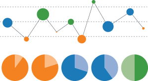 Illustration of graphs showing analytics