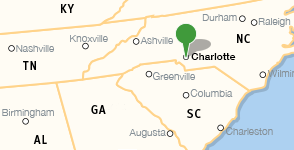 Mapa de la ubicación de Charlotte Mecklenburg Library