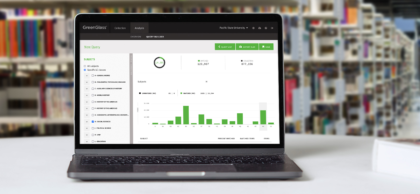 Demo of GreenGlass UI on a laptop