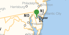 Carte montrant la Division des bibliothèques du Delaware