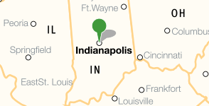 Map showing location of the Indiana Historical Society Carte de l'Indiana Historical Society
