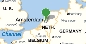 Carte indiquant l'emplacement du Rijksmuseum, Amsterdam, Pays-Bas