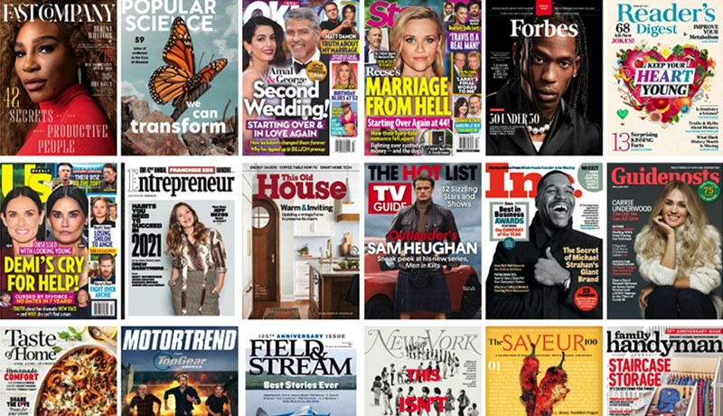 illo_content_magazines_no_icon Illustratie: Selectie van digitale tijdschriften