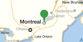 Kaart met de locatie van McGill University
