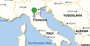 Kaart met de locatie van de universiteit van Florence