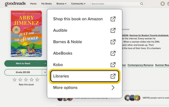 Illustratie: Libraries-link van GoodReads
